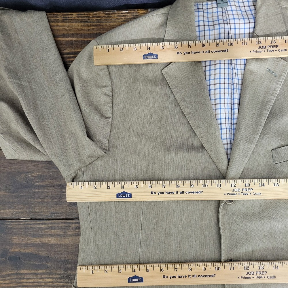Johnston Murphy Men's Sport Coat Blazer Three Button Tan Cotton Spandex Size XL - Picture 2 of 16